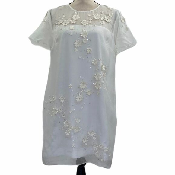 TED Baker Findon Ivory Embellished Floral Dress - Picture 3 of 14